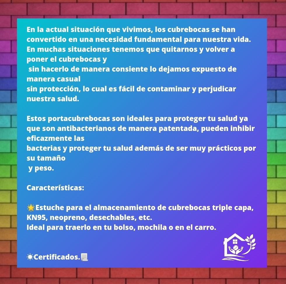 CAJA PORTATIL PARA CUBREBOCAS CUADRADA AZUL