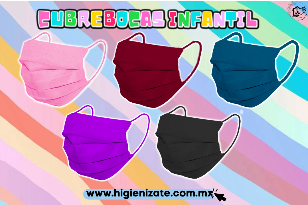 Paquete de Cubrebocas Infantil Termosellado 3 Capas Multicolor. 🌈👶👧 👦(Codigo MA-10)