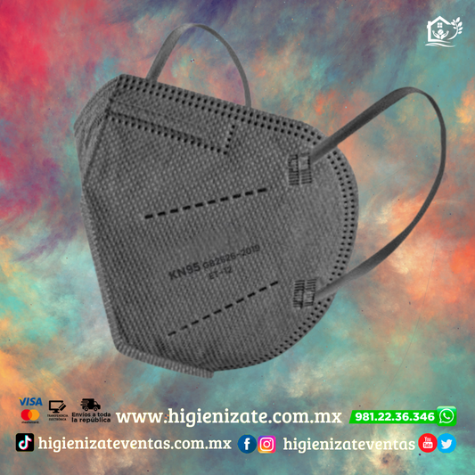 KN95 - Adulto Paquete de 10 piezas color Gris.