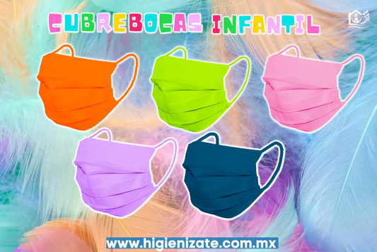 Paquete de Cubrebocas Infantil Termosellado 3 Capas Multicolor.  🌈👶👧 👦(Codigo MA-4)