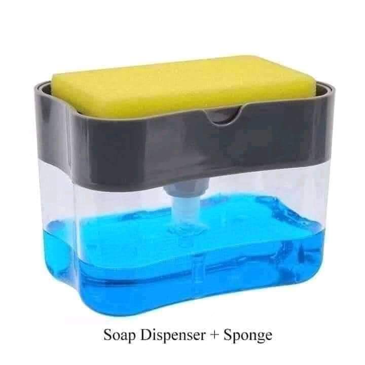 Dispensador Jabon Liquido Lava Trastes Fregadero + Esponja