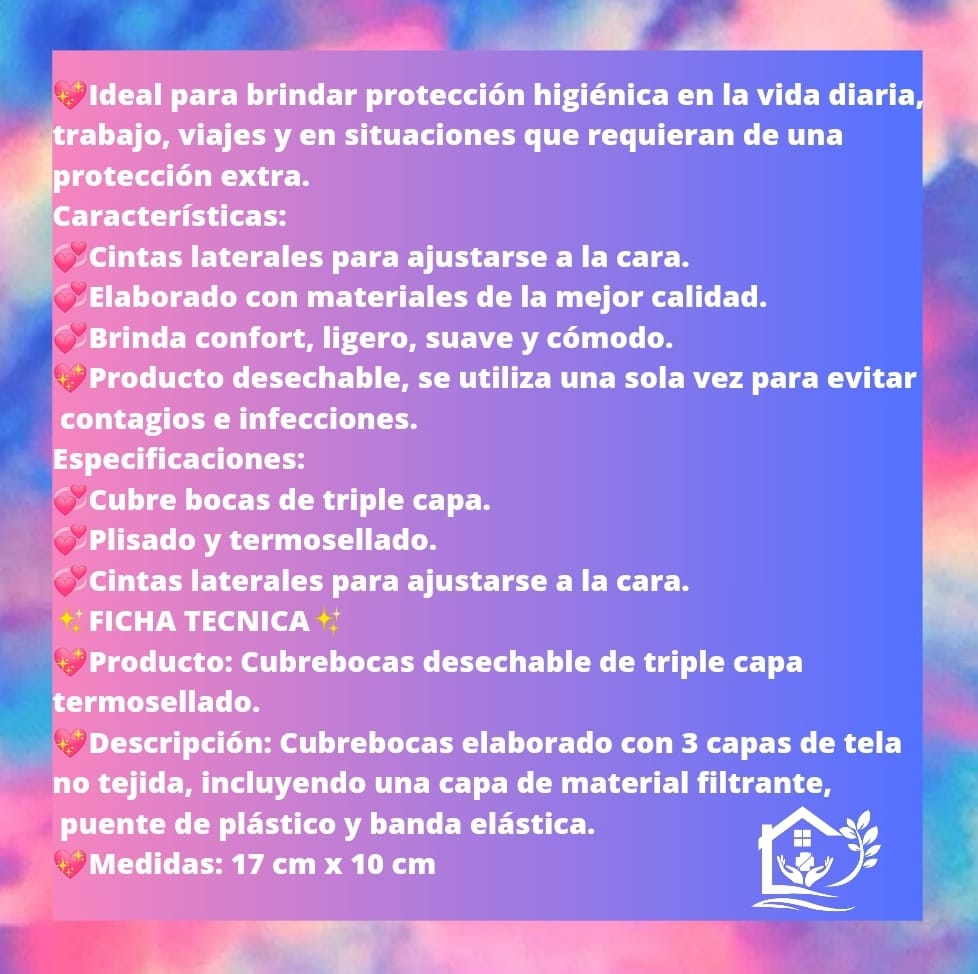 CUBREBOCAS DE TRIPLE CAPA TERMOSELLADO PLISADO ADULTO AZUL EFECTO ENCAJE  -10 PIEZAS