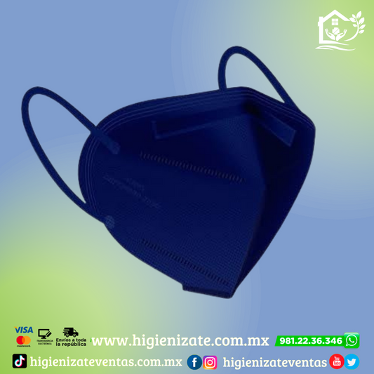 KN95 - Adulto Paquete de 10 piezas Azul Marino.